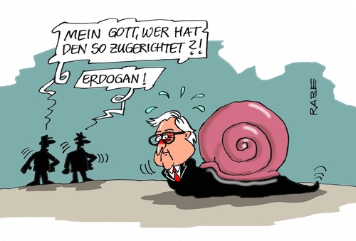 Cartoon: Zur Schnecke gemacht (medium) by RABE tagged steinmeier,frank,walter,spd,kandidat,bundespräsident,bundespräsidentenwahl,aussenminister,rabe,ralf,böhme,cartoon,karikatur,pressezeichnung,farbcartoon,tagescartoon,schnecke,schneckenhaus,türkei,staatsbesuch,erdogan,diktator,treffen,steinmeier,frank,walter,spd,kandidat,bundespräsident,bundespräsidentenwahl,aussenminister,rabe,ralf,böhme,cartoon,karikatur,pressezeichnung,farbcartoon,tagescartoon,schnecke,schneckenhaus,türkei,staatsbesuch,erdogan,diktator,treffen