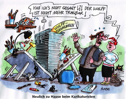 Cartoon: Zusammengewulffeltes 4 (medium) by RABE tagged wulff,bundespräsident,staatsoberhaupt,cdu,diekmann,bild,bildzeitung,pressefreiheit,maulkorb,kredit,privatkredit,kreditaffäre,urlaubsreise,florida,geerkens,amtsmissbrauch,erklärungsnot,gauck,rücktritt,amtsträger,karikaturist,karikatur,cartoon,zeichnung,zeichentisch,mann,frau,katzen,stifte,pinsel,feder,kaffee,tragbarkeit,wulff,staatsoberhaupt,cdu,diekmann,bild,bildzeitung,pressefreiheit,maulkorb