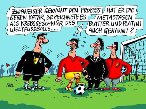 Cartoon: Zwanziger (medium) by RABE tagged theo,zwanziger,dfb,fußball,wm,vergabe,katar,scheich,wüstenstaat,rabe,ralf,böhme,cartoon,karikatur,pressezeichnung,farbcartoon,tagescartoon,krebs,krebsgeschwür,metastasen,gerichtsurteil,bestechung,sieg,fifa,blatter,platini,theo,zwanziger,dfb,fußball,wm,vergabe,katar,scheich,wüstenstaat,rabe,ralf,böhme,cartoon,karikatur,pressezeichnung,farbcartoon,tagescartoon,krebs,krebsgeschwür,metastasen,gerichtsurteil,bestechung,sieg,fifa,blatter,platini