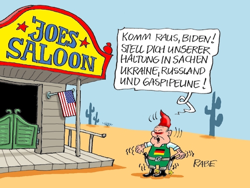 Cartoon: Zwölf Uhr Mittags (medium) by RABE tagged joe,biden,usa,washington,präsident,olaf,scholz,spd,staatsbesuch,ukraine,ukrainekrise,ukrainekonflikt,rabe,ralf,böhme,cartoon,karikatur,pressezeichnung,farbcartoon,tagescartoon,putin,russland,kremlchef,moskau,saloon,western,wüste,gartenzwerg,joe,biden,usa,washington,präsident,olaf,scholz,spd,staatsbesuch,ukraine,ukrainekrise,ukrainekonflikt,rabe,ralf,böhme,cartoon,karikatur,pressezeichnung,farbcartoon,tagescartoon,putin,russland,kremlchef,moskau,saloon,western,wüste,gartenzwerg