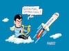 Cartoon: Abenteuer im Weltall (small) by RABE tagged startrek,mister,spock,captain,kirk,blue,origin,weltall,flug,wolke,harfe,rabe,ralf,böhme,cartoon,karikatur,pressezeichnung,farbcartoon,tagescartoon,astronauten,all,raumschiff,enterprise