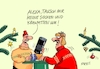 Cartoon: Alexaumtausch (small) by RABE tagged weihnachten,weihnachtsfest,feiertage,neues,jahr,silvester,holiday,neujahr,rabe,ralf,böhme,cartoon,karikatur,pressezeichnung,farbcartoon,tagescartoon,schild,transparent,wünsche,grüße,alexa,amazon,socken,krawatten,umtausch,geschenkeumtausch,kassenbon,rücknahme