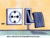 Cartoon: Altmaierbremse (small) by RABE tagged strom strompreisbremse altmaier bundesumweltminister cdu rösler energiewende stromrechnung stromverbrauch kunde abnehme eon stromindustrie strompreiserhöhung rabe ralf böhme cartoon karikatur steckdose stecker kilowatt bremse bremspedal ökostrom stromkonz