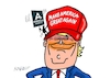 Cartoon: America Party (small) by RABE tagged trump,kanada,gipfel,gipfeltreffen,staatschefs,rabe,ralf,böhme,cartoon,karikatur,pressezeichnung,farbcartoon,tagescartoon,gespenst,geist,angst,donald,usa,elon,musk,tesla,america,party,parteigründung,kappe,mütze,transparent