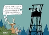 Cartoon: Ansitzer (small) by RABE tagged energiewende,windkraft,windräder,solarenergie,umweltminister,robert,habeck,grüne,rabe,ralf,böhme,cartoon,karikatur,pressezeichnung,farbcartoon,tagescartoon,michel,lastenträger,kosten,energiepreise,ukrainekrieg,sanktionen,hochsitz,jäger,ansitz,hirsch,wildsau,wildschwein,fernglas,fernrohr,feldstecher,tank,tankrabatt,rabatt,ausschau,mineralölkonzerne,preissteigerung,preisweitergabe