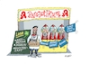 Cartoon: Apothekenstreik (small) by RABE tagged gewerkschaften,tarife,tarifverhandlungen,streik,gew,verdi,rabe,ralf,böhme,cartoon,karikatur,pressezeichnung,farbcartoon,tagescartoon,apotheken,panoptikum,losbude,medikamente,insulin,lose,apotheker,kaugummiautomaten,arzneivorrat