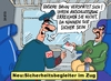 Cartoon: Bahnmarshall (small) by RABE tagged bahn,zug,db,ice,bahnbegleiter,marshall,skymarshall,schaffner,sicherheit,sicherheitsbegkeiter,terrorist,attentäter,is,rabe,ralf,böhme,cartoon,karikatur,pressezeichnung,farbcartoon,tageescartoon,verspätung,anschlußzug,bahnsteig,zugverspätung,reisende,kunden