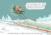 Cartoon: Bahnticket To Ride (small) by RABE tagged klimawandel,umwelt,umweltministerin,schulze,sp,klimapreis,heizung,auto,rabe,ralf,böhme,cartoon,karikatur,pressezeichnung,farbcartoon,tagescartoon,brücke,bettler,verkehr,klimaprämie,friday,for,future,klimapaket,db,deutsche,bahn,preissenkung,bahntickets,fernverkehr,weihnachten,weihnachtsmann,rentiere,futterkosten,schlitten,geschenke,weihnachtsbaum