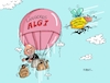 Cartoon: Ballonfahrt (small) by RABE tagged schulz,martin,kanzlerkandidat,spd,bundestagswahl,agenda,arbeitslosengeld,reform,wahlprogramm,umfragewerte,höhenflug,rabe,ralf,böhme,cartoon,karikatur,pressezeichnung,farbcartoon,tagescartoon,ballon,biene,stachel,arbeitslosenbeiträge