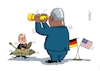 Cartoon: Besuch in voller Rüstung (small) by RABE tagged kampfpanzer,leopard,abrams,marder,usa,deutschland,ukraine,ukrainekrieg,rabe,ralf,böhme,cartoon,karikatur,pressezeichnung,farbcartoon,tagescartoon,reiter,leopardenfell,pistorius,panzerlieferung,antrittsbesuch,austin,verteidigungsminister,washington,fernrohr,sextant,fahnen,flaggen