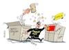 Cartoon: Beulenpest (small) by RABE tagged cosco,china,peking,hamburg,hafen,container,rabe,ralf,böhme,cartoon,karikatur,pressezeichnung,farbcartoon,tagescartoon,drachen,containerhafen,olaf,scholz,paket,paketschnur,hammer,holzhammer,beule,veilchen