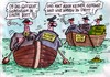 Cartoon: BKA in einem Boot (small) by RABE tagged bka,bundespolizei,kommissar,innenminister,innenministerium,kooperation,zusammenschluß,kripo,stasi,volkspolizei,polizei,bundesländer,sonnenbrille,schlapphut,trenchcaot,boot,wasser,meer,geld,euro,rudern,männer