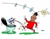 Cartoon: Boateng (small) by RABE tagged afd,gauland,beleidigung,fremdenhass,flüchtlinge,rabe,ralf,böhme,cartoon,karikatur,pressezeichnung,farbcartoon,fussball,em,nationalspieler,schwarzer