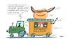 Cartoon: Bratwurstmuseum (small) by RABE tagged bratwurst,roster,thüringen,mühlhausen,umzug,standort,bratwurstmuseum,senf,brötchen,wagonzirkuswagen,besucher,rabe,cartoon,karikatur,tagescartoon