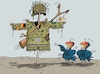 Cartoon: Bundeswehr (small) by RABE tagged bundeswehr,armee,soldaten,verteidigung,verteidigungsministerin,ursula,von,der,leyen,verteidigungsbereitschaft,einsatzfähigkeit,heer,rabe,ralf,böhme,cartoon,karikatur,pressezeichnung,farbcartoon,tagescartoon,uschi,vogel,vogelscheuche,feld,acker,uniform,katapult,wehrbeauftragter