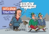 Cartoon: Cameron Schotte (small) by RABE tagged david,cameron,england,schottland,schotten,abstimmung,yes,no,königreich,empire,queen,rabe,ralf,böhme,cartoon,karikatur,pressezeichnung,farbcartoon,tagescartoon,bettler,spinnennetz,schottenrock,kilt