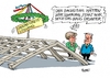 Cartoon: Dachstuhl (small) by RABE tagged merkel,cdu,kanzlerin,seehofer,bayern,csu,koalitionsstreit,unionsstreit,flüchtlingskrise,obergrenze,rabe,ralf,böhme,cartoon,karikatur,pressezeichnung,farbcaroon,tagescartoon,dach,dachstuhl,richtfest,einzug,haus,bauherren