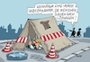 Cartoon: Dauercamper (small) by RABE tagged wohnen,miete,mieter,mietpreise,mietendeckel,mieterhöhunhg,wohnraum,rabe,ralf,böhme,cartoon,karikatur,pressezeichnung,farbcartoon,tagescartoon,zelt,camping,bauststelle,tiefbau,kanalarbeiter