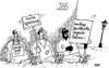 Cartoon: Deutschtest (small) by RABE tagged einbürgerungstest,deutschtest,duden,sprache,migranten,ausländer,schwarzer,sprachschule,sprachlehrer,fremdsprache,einbürgerung,job,jobsuche,wohnung,wohnungssuche,krise,euro,banken,mann,fußgängerzone,einkaufspassage,schilder,straßenlaterne,hauswand,betteln,