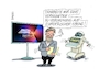 Cartoon: Digimesse (small) by RABE tagged chatgpt,intelligenz,roboter,ki,volker,wissing,fdp,rabe,ralf,böhme,cartoon,karikatur,pressezeichnung,farbcartoon,tagescartoon,habeck,jena,digitalgipfel,eu,verordnung,europa,ebene