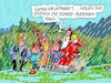 Cartoon: Doppel Schneewumms (small) by RABE tagged ampelregierung,scholz,spd,grüne,fdp,lindner,kinder,kindergrundsicherung,rabe,ralf,böhme,cartoon,karikatur,pressezeichnung,farbcartoon,tagescartoon,hausmeister,ohren,zähne,weihnachten,weihnachtsmann,schnee,winter,regen,nässe,pfützen,regenschauer,klimawandel,familie,schlitten,ski