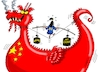 Cartoon: Drahtseilakt (small) by RABE tagged china,peking,parteteg,xi,wiederwahl,drachengroßmacht,rabe,ralf,böhme,cartoon,karikatur,pressezeichnung,farbcartoon,tagescartoon,taiwan,drahtseil,drahtseilakt,balance,balanceakt,eu,brüssel,gewichte,umgang