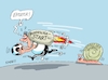 Cartoon: Durchstarter (small) by RABE tagged merz,kanzler,koalition,union,spd,klingbeil,cartoon,karikatur,pressezeichnung,farbcartoon,tagescartoon,db,bahn,frühling,frühjahr,frühjahrsputz,ice,zug,blumenkasten,blumenkästen,esc,songcontest,reform,reformherbst,klausurtagung,reformpaket,schnecke,rakete,wettlauf,bundesliga,fussball,sport,ball,tor