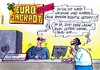 Cartoon: Eurojackpot (small) by RABE tagged eurojackpot,euro,eurokrise,griechenland,athen,rettungsschirm,schuldenschnitt,fiskalpakt,eurozone,austritt,grieche,schuldenerlass,brüssel,finanzchefs,jackpott,lotto,tippen,gewinn,gewinnauszahlung,zahlen,tippschein,lottoannahmestelle,richtige,zahlenlotto,lo