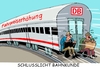 Cartoon: Fahrplanwechsel (small) by RABE tagged fahrplan,db,fahrplanwechr,deutsche,bahn,kunde,reisende,rabe,ralf,böhme,cartoon,karikatur,fahrpreiserhöhung,tagescartoon,schlußlich