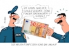 Cartoon: Falscher Fuffziger (small) by RABE tagged fünfziger,geld,euro,banknote,fälscher,finanzminister,eu,geldschein,rabe,ralf,böhme,cartoon,karikatur,pressezeichnung,farbcartoon,tagescartoon,schulz,spd,wahlkampf,polizei