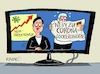 Cartoon: Fernsehstörer (small) by RABE tagged corona,kliniken,intensivbetten,überbelegung,op,operationen,omikron,boosterimpfung,coronamaßnahmen,coronakurs,lockerungen,märz,freedomday,gewässer,sicher,karl,lauterbach,coronalockerungen,maskenpflicht,ukrainekrieg,sanktionen,russland,moskau,putin,tv,mediengestez,verbot,joutnalistin,schild,kamera,no,war,michl