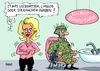 Cartoon: Fesche Bundeswehr (small) by RABE tagged attraktiv,bundeswehr,bundesverteidigungsministerin,uschi,ursula,von,der,leyen,cdu,verteidigung,soldaten,schönheitssalon,bezahlung,arbeitszeit,kita,kampfeinsatz,rabe,ralf,böhme,cartoon,karikatur,pressezeichnung,farbcartoon,tagescartoon,beautyfarm,salon,kos