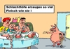 Cartoon: Fleischverbrauch (small) by RABE tagged schlachter,schlachthöfe,fleisch,schweinefleisch,wurst,schnitzel,schinken,verbrauch,fleischesser,rabe,ralf,böhme,cartoon,karikatur,pressezeichnung,farbcartoon,tagescartoon,rind,geflügel,ernährung,ernährungsweise,verbraucherschutz