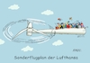 Cartoon: Fluchplan (small) by RABE tagged hitze,dürre,klima,klimawandel,wetterextreme,trockenheit,rabe,ralf,böhme,cartoon,karikatur,pressezeichnung,farbcartoon,tagescartoon,sommer,extremwetter,lufthansa,streik,flugplan,ersatzflüge,bodenpersonal,gewerkschaft,verdi,streikaufruf,reisende,flugzeug,pasagiere,flughäfen,windräder,grüne