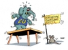 Cartoon: Flüchtlingsquote (small) by RABE tagged flüchtlinge,flüchtlingskrise,flüchtlingsquote,obergrenze,eu,union,grenzkontrollen,rabe,ralf,böhme,cartoon,karikatur,pressezeichnung,farbcartoon,tagescartoon,merkel,kanzlerin,elefant,tisch,maus,transparent