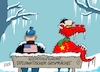 Cartoon: Frost und Frust (small) by RABE tagged usa,china,peking,aussenminister,drache,drachenrabe,ralf,böhme,cartoon,karikatur,pressezeichnung,farbcartoon,tagescartoon,schnee,bank,frost,eiszapfen,kälte,diplomatie,außenminister,qui