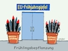 Cartoon: Frühblüher (small) by RABE tagged krise,krisenzeiten,klimakrise,ukrainekrieg,inflation,rückzug,rabe,ralf,böhme,cartoon,karikatur,pressezeichnung,farbcartoon,tagescartoon,eu,gipfel,frühjahrsgipfel,brüssel,frühling,frühlingsbepflanzung,töpfe,raketen,marschflugkörper,waffen,waffenlieferung,rüstungsproduktion,rüstungsgüter