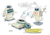 Cartoon: Fussfessel (small) by RABE tagged chatgpt,intelligenz,roboter,ki,volker,wissing,fdp,rabe,ralf,böhme,cartoon,karikatur,pressezeichnung,farbcartoon,tagescartoon,habeck,jena,digitalgipfel,eu,verordnung,europa,ebene,gesetzgeber,regeln,sicherheit,netz,internet,rechner,fussfessel,kontrolle