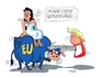 Cartoon: Genervter Stiernacken (small) by RABE tagged trump,kanada,gipfel,gipfeltreffen,staatschefs,rabe,ralf,böhme,cartoon,karikatur,pressezeichnung,farbcartoon,tagescartoon,gespenst,geist,angst,donald,usa,nato,natoaustritt,schild,zoll,strafe,strafzölle,handel,handelskrieg,eu,europa,stier,säge,nervensäge