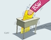 Cartoon: Gerissenes (small) by RABE tagged merz,groko,spd,union,posten,postenvergabe,rabe,ralf,böhme,cartoon,karikatur,pressezeichnung,farbcartoon,tagescartoon,schaufenster,deko,umbau,laden,ladenhüter,regierungsbildung,bsw,sahra,wagenknecht,wahlergebnis,reisswolf,neuwahlen