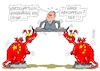 Cartoon: Grätsche (small) by RABE tagged ampel,ampelregierung,rot,grün,gelb,fdp,spd,grüne,rabe,ralf,böhme,cartoon,karikatur,pressezeichnung,farbcartoon,tagescartoon,china,chinese,drachen,spagat,grätsche,handel,handelsbeziehungen,abhängigkeit,abkopplung,balance