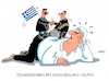 Cartoon: Griechenlandhilfen (small) by RABE tagged gläubiger,ezb,banken,einigung,einvernehmen,malta,finanzchefs,brüssel,eu,hilfspaket,rabe,ralf,böhme,cartoon,karikatur,pressezeichnung,farbcartoon,tagescartoon,schäuble,michel,rücken