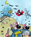 Cartoon: Gruseliges (small) by RABE tagged halloween,grusel,gespenster,dracula,schloss,knoblauch,feuerwehr,blut,rabe,ralf,böhme,cartoon,karikatur,rettungsdienst,feuerwehrmann,löscheinsatz,schlauch,wasser,brand,feuer,flammen,rauch,halloweenparty,knoblauchperlen,süsse,saures,verkleidung,kürbis,hexen