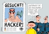 Cartoon: Hacker gefunden (small) by RABE tagged sicherheit,sicherheitsrisiko,datenklau,datenklauskandal,internetkriminalität,rabe,ralf,böhme,cartoon,karikatur,pressezeichnung,farbcartoon,tagescartoon,fahndung,fahndungsplakat,innenminister,seehofer,pressekonferenz,polizei,jugendlicher,axt,schüler