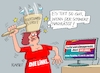 Cartoon: Hammerhart (small) by RABE tagged die,linke,onlkine,onlineparteitag,berlin,richtungsstreit,wagenknecht,wissler,hennig,wellsow,parteispitze,rabe,ralf,böhme,cartoon,karikatur,pressezeichnung,farbcartoon,tagescartoon,pc,bildschitm,hammer,holzhammer,schmerz,umfragewerte,parteiprogramm,wahlprogramm,rammelow