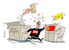 Cartoon: Hammerhartes (small) by RABE tagged cosco,china,peking,hamburg,hafen,container,rabe,ralf,böhme,cartoon,karikatur,pressezeichnung,farbcartoon,tagescartoon,drachen,containerhafen,olaf,scholz,spd,holzhammer,hammer,paket,paketschnur,schnur,nordstream,zwei