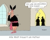 Cartoon: Hefner (small) by RABE tagged hugh,hefner,playboy,bunny,häschen,hasenohren,sex,erotig,playmaid,rabe,ralf,böhmr,cartoon,karikatur,pressezeichnung,farbcartoon,tagescartoon,kirche,priester,pfarrer,bischof,kardinal,katholiken,trauer,tod