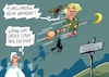 Cartoon: Hexenspuk (small) by RABE tagged uschi,von,der,leyen,bundeswehr,bundeswehretat,waffensysteme,aufrüstung,verteidigngsministerin,rabe,ralf,böhme,cartoon,karikatur,pressezeichnung,farbcartoon,tagescartoon,nato,militärbündnis,hexen,hexentanzplatz,besen,spuk,walpurgisnacht,harz,brocken