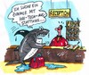 Cartoon: Hight-Tech (small) by RABE tagged hai,hotel,übernachtung,reception,zimmerschlüssel,koffer,meer,fisch,hotelier,zimmerservice,hightech,computer,rechner,sensor,butler