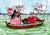 Cartoon: Im gleichen Boot (small) by RABE tagged kommunen,städte,gemeinde,bürgermeister,haushalt,haushaltsplan,stadtkasse,euro,gewerkschaften,gewerkschaftsvorsitzender,bsirske,gew,verdi,strei,arbeitskampf,lohnerhöhung,lohnforderung,gehalt,job,arbeitsplatz,boot,wasser,see,untergang,ruderer,pleite,pleiteg